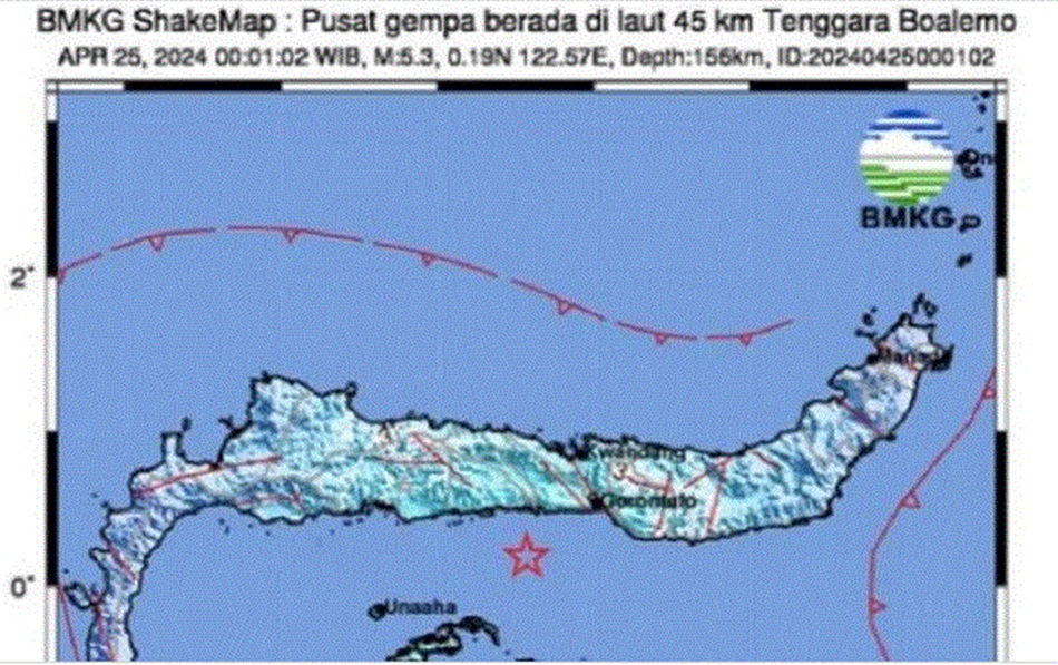 Analisis Gempa Bumi M5,3 Guncang Boalemo Gorontalo, Terasa Kuat di Bone Bolango Ilustrasi gempa bumi di Boalemo, Gorontalo. (F:BMKG)