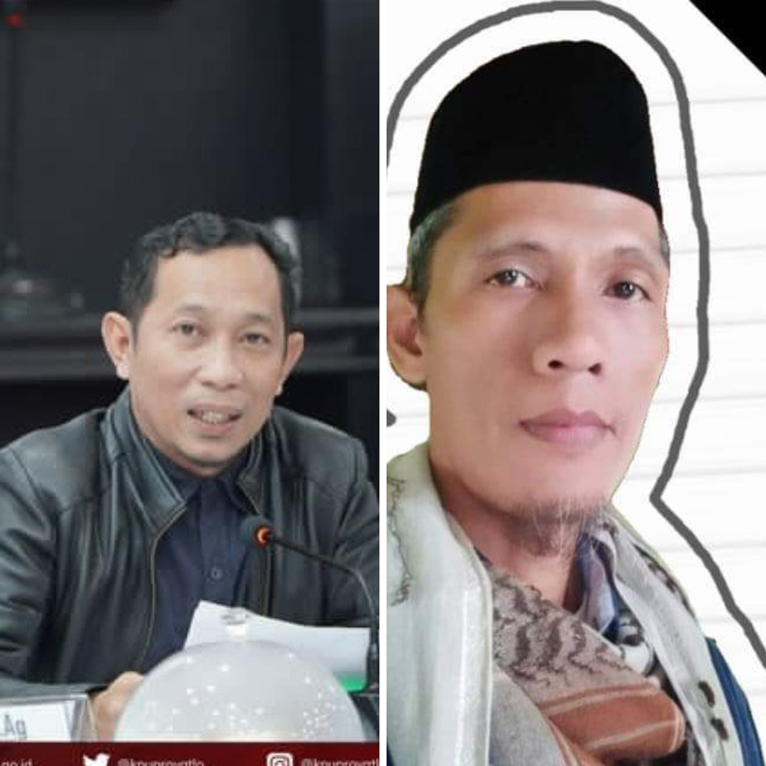 Komisioner Anggota Provinsi Gorontalo Hendrik Imran foto kanan. Sementara Moh Akbar Monoarfa kiri foto