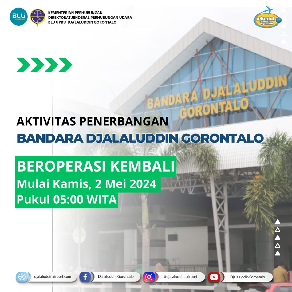 pengumuman perpanjangan penutuapan bandara Djalaludin Gorontalo (F:BMKG)