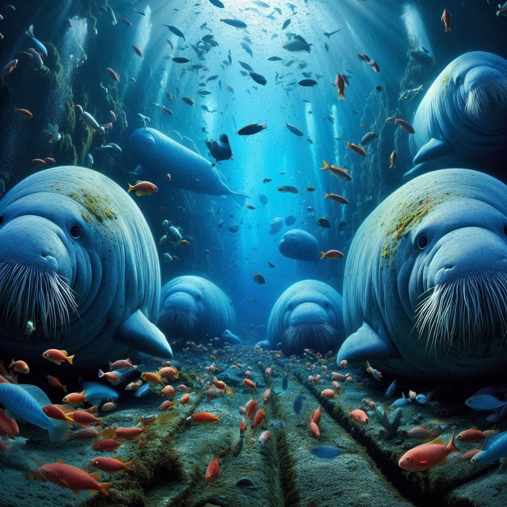 Ilustrasi Palung Mariana beserta biota laut