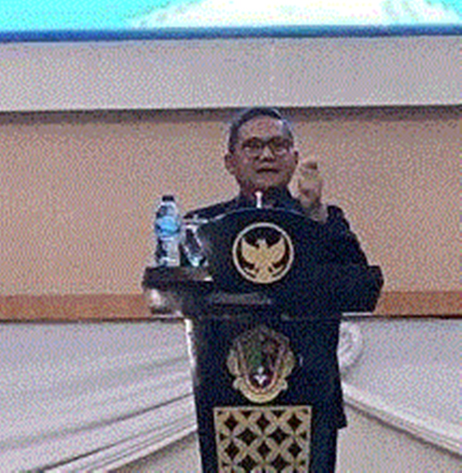 Wali Kota Gorontalo Marten Taha saat memberikan sambutan (F:Istimewa)