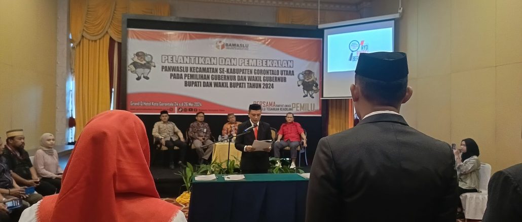 Pelantikan Panwascam Gorontalo Utara 2024