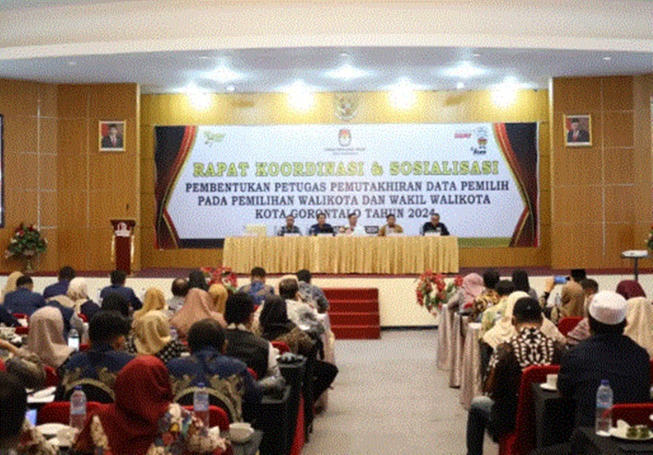 Suasana rapat koordinasi dan sosialisi jelang pembentukan Pantarlih yang digelar KPU Kota Gorontalo (F:hms-KPU)