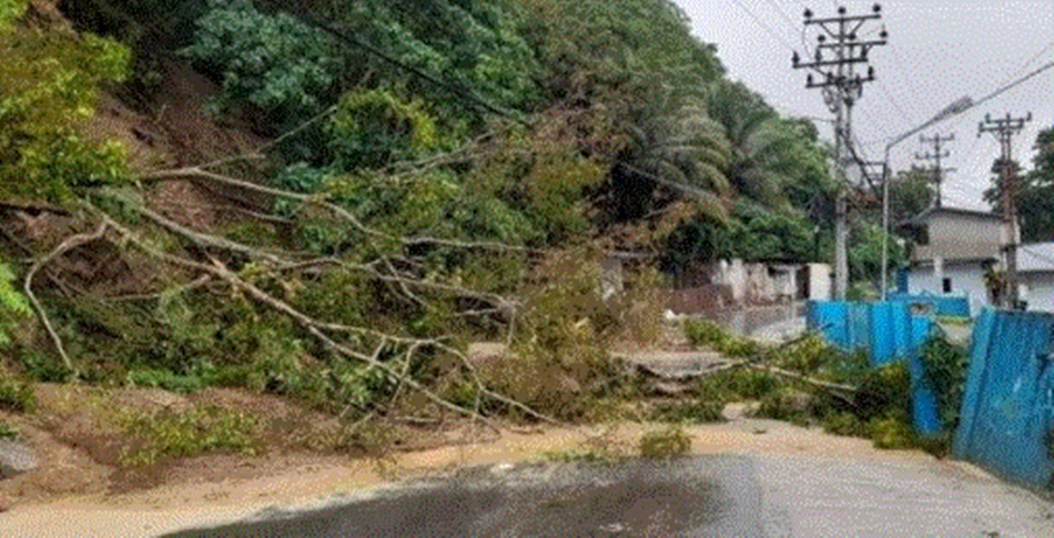 kondisi jalan tertutup longsor. (F:Istimewa)