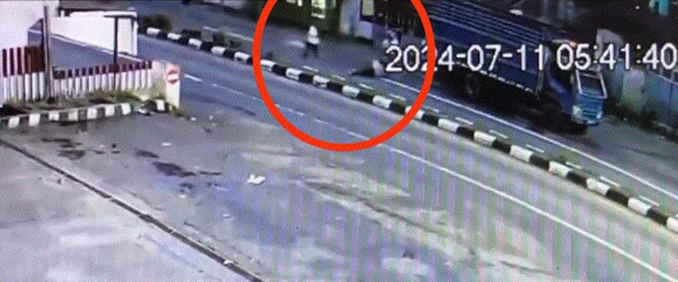 tangkapan layar CCTV  TKP  pembunuhan yang terjadi din jalan Trans Sulawesi depan SPBU Marisa Kabupaten Pohuwato.(F:ist)