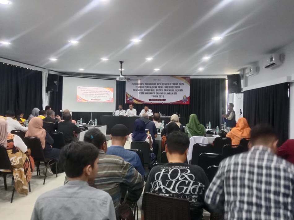 Sosialisasi PKPU No : 8 tahun  2024 dilaksanakan KPU Provinsi Gorontalo. (FLhumas)