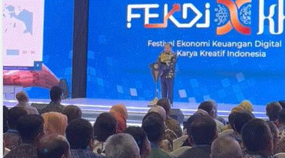 Menko Perekonomian Airlangga Hartarto memberikan sambutan pada FEKDI dan KKI di  Jakarta Convention Center (F:kmfo)