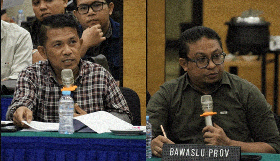 Ketua Bawaslu Idris Usuli dan anggota Bawaslu Moh. Fadjri Arsyad, (F:bawaslu)