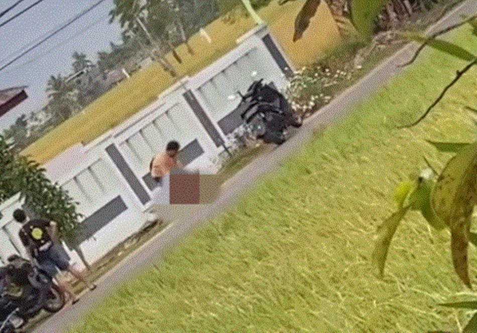 Tangkapan layar dugaan  penganiayaan yang terjadi di jalan Taman Surya Kelurahan Dembe Jaya Kota Utara Kota Gorontalo (F:ist)