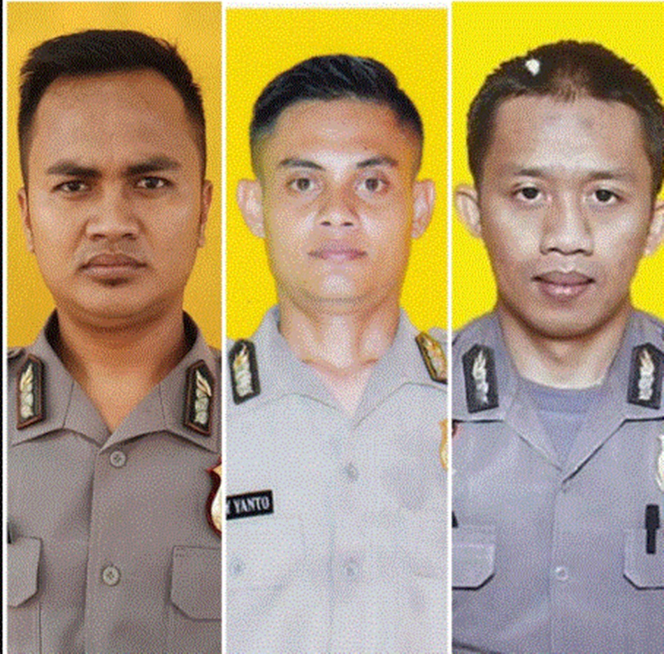 Tiga Personil Polda Gorontalo yang di PTDH Polda Gorontalo (F: Hms-pol)