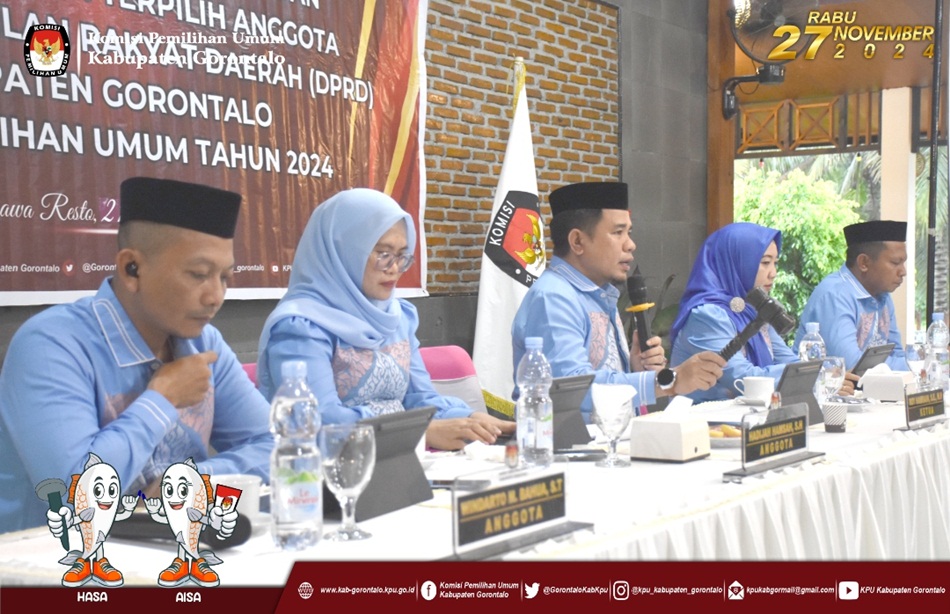 KPU Kabupaten Gorontalo gelar rapat pleno terbuka tetapkan Anggota DPRD Kabgor  Terpilih Periode 2024-2029. (F:humas)