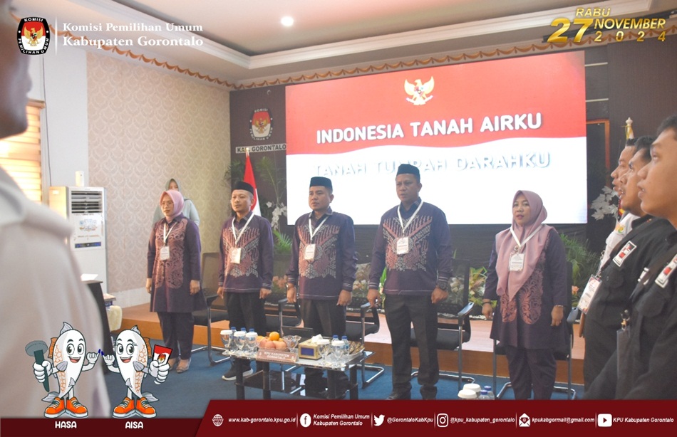 KPU Kabupaten Gorontalo resmi menerima dua Bakal pasangan calon  (Bapaslon) pada hari pertama pendaftaran. (f:humas)