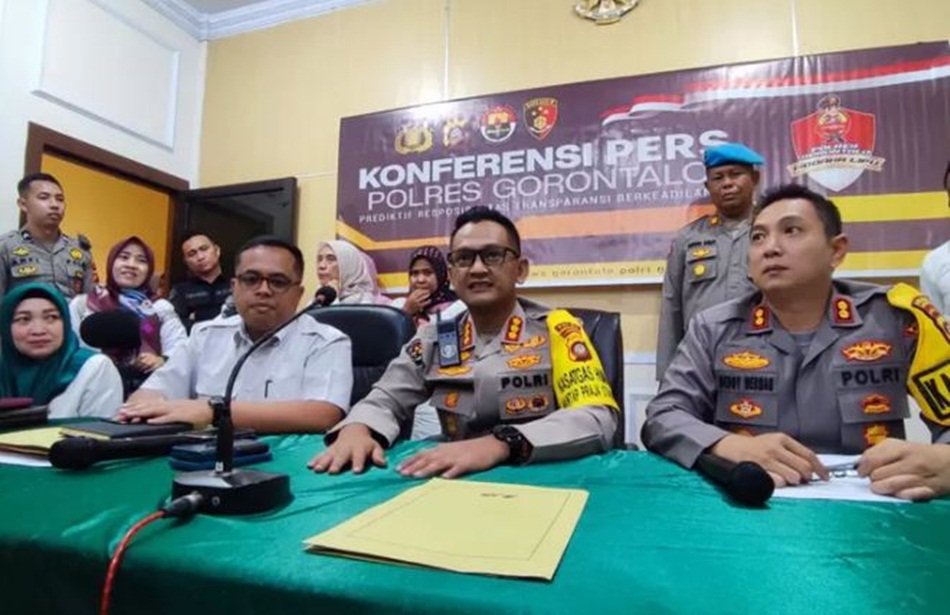 Konferensi pers di Polres Gorontalo (F:hms-Pol)