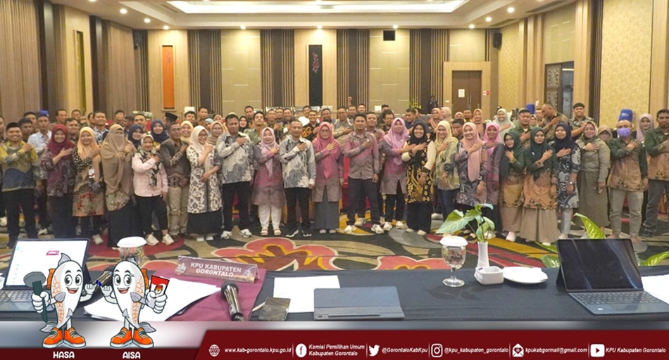 Kegiatan Rapat Koordinasi evaluasi pembentukan Kelompok Penyelenggara Pemungutan  Suara (KPPS). (F:humas)