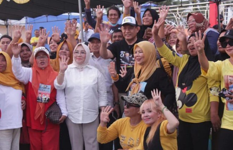 Rombongan Paslon GAS saat kampanye pelataran  Pohon Cinta (F:ist)