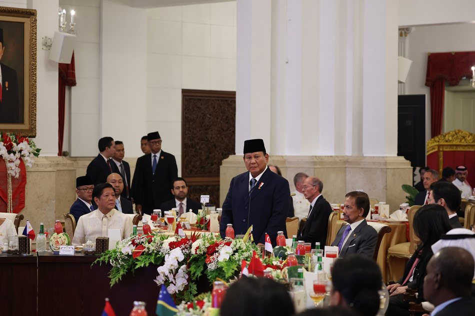 Suasana saat Prabowo jamuan makan perdana dengan para pimpinan negara dan  undangan (F:istimewa)