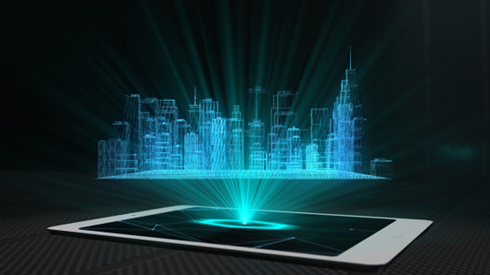 ilustrasi suatu teknologi hologram