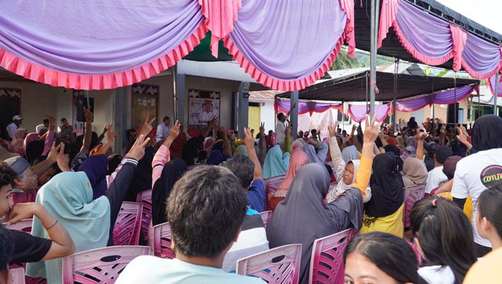 kampanye Paslon Amin yang berlangsung  di Lemba Hijauh Kecamatan Bonepantai (F:Tim)