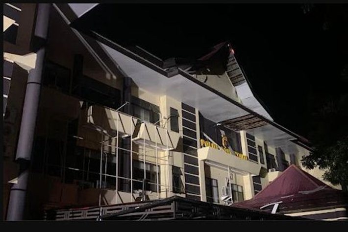 Kondisi Mako Polda Gorontalo usai kebakaran (F:istimewa)