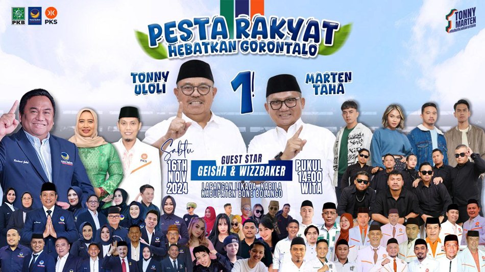 Musisi Geisha dan Wizz Baker hibur warga Gorontalo pada ajang bertajuk hebatkan gorontalo (F:Tim).