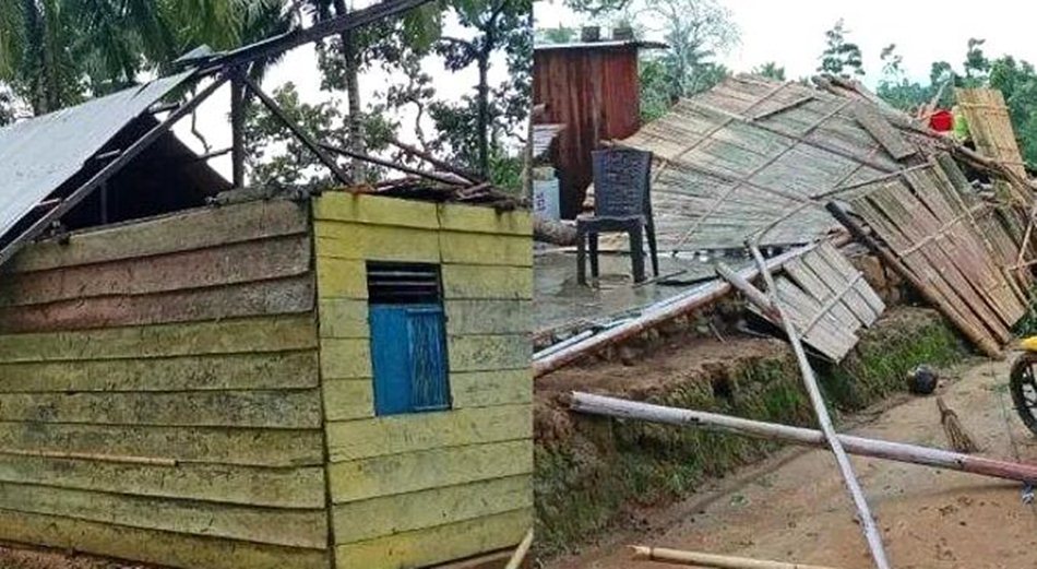 Kondisi rumah warga yang hancur akibat cuaca Ekstrem Landa Gorontalo.(F:isitimewa)