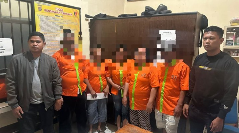 Lima pelaku saat diamankan jajaran Polresta Gorontalo Kota (F:hms-Pol)