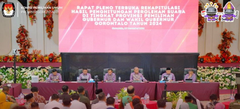 proses rekapitulasi suara Pemilihan Gubernur (Pilgub) Gorontalo 2024 (f;humas)