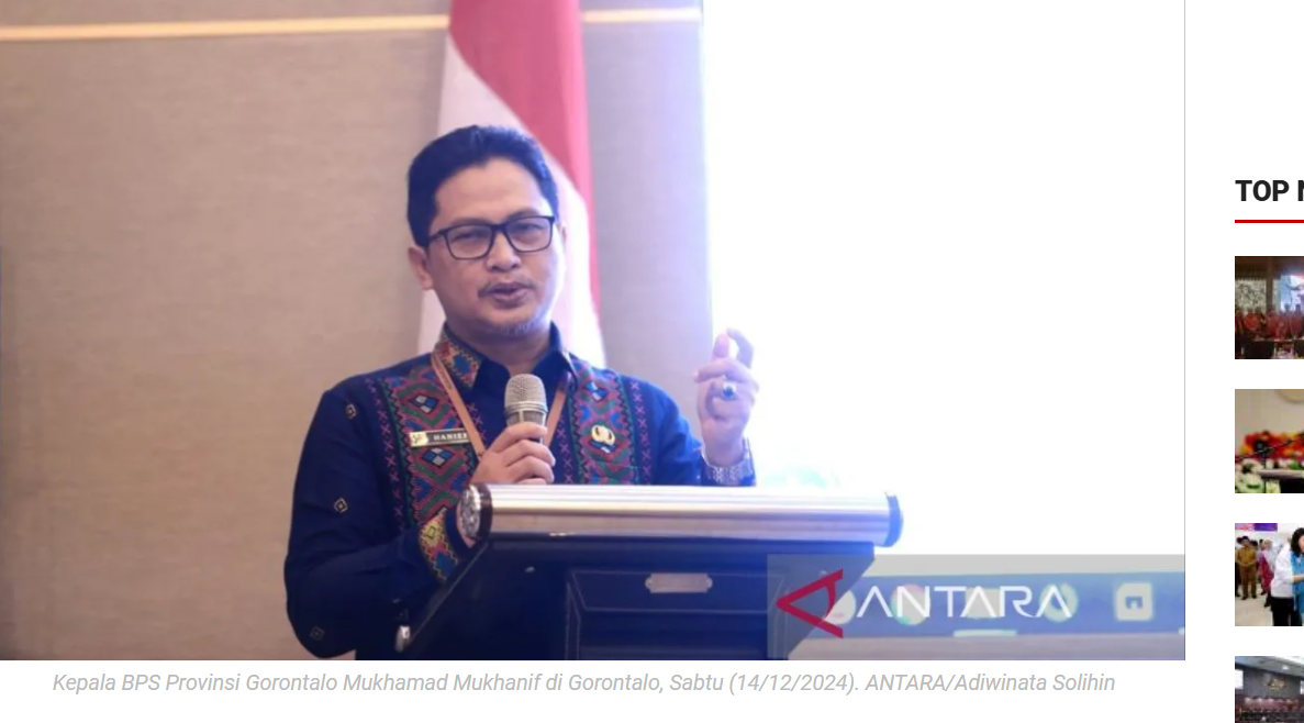 Kepala BPS Provinsi Gorontalo Mukhamad Mukhanif.