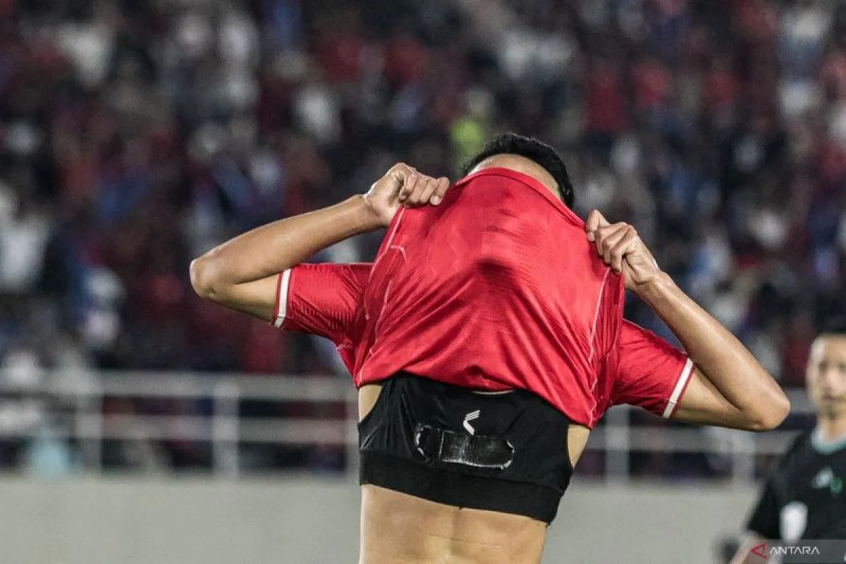 Kekecewaan pesepak bola Timnas Indonesia Marselino Ferdinan usai gagal mencetak gol ke gawang Timnas Filipina saat pertandingan Grup B ASEAN Championship 2024.