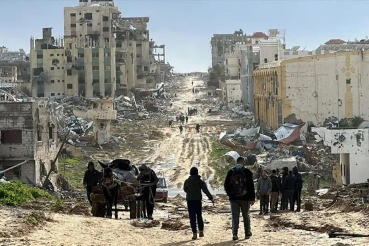Ilustrasi - Dampak berbagai kerusakan akibat serangan Israel yang terus berlangsung di Gaza. (ANTARA/Anadolu/py.)