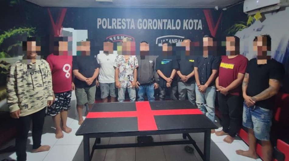 11 orang debt collector ditangkap oleh Tim Rajawali Polresta Gorontalo Kota. (F:hms-Pol)