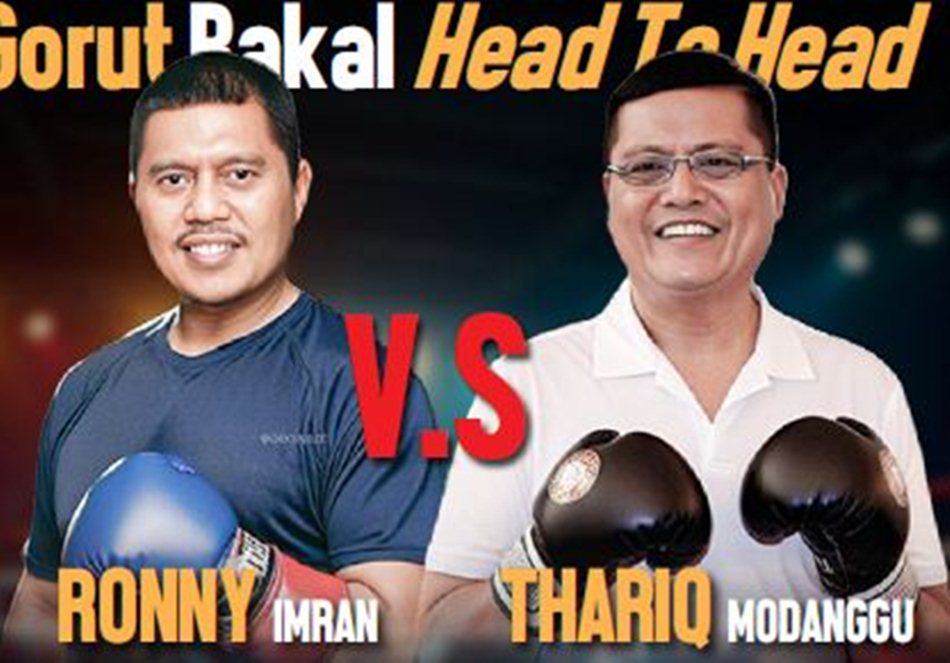 Duel sengit Roni Imran vs Thariq Modanggu (Ilustrasi Ompo)