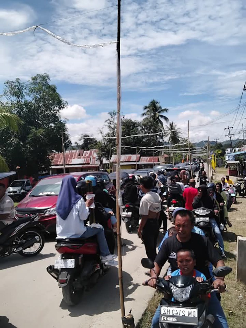 Sejumlah titik kemacetan saat pelaksanaan perayaan ketupat di wilayah Kabupaten Gorontalo (F:Ist)