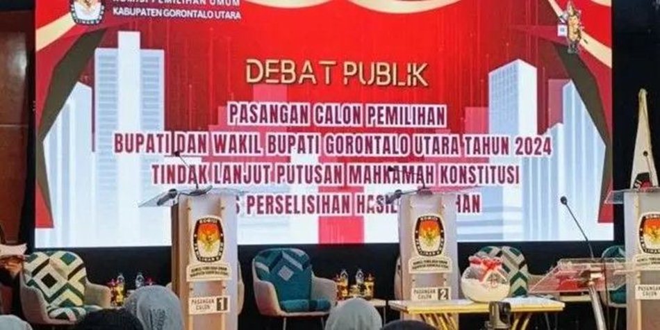 Suasana debat yang digelar KPU Gorut tanpa dihadiri  ketiga peserta Paslon (F:ist)