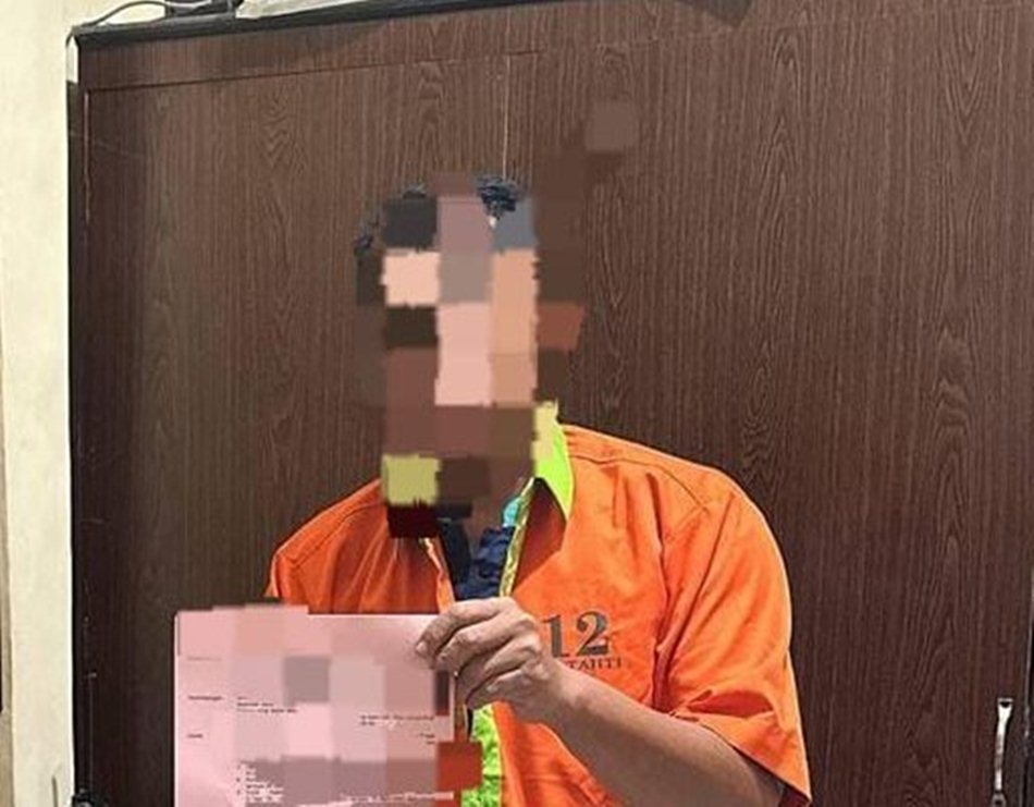 pelaku diamankan setelah dua kali mangkir dari panggilan penyidik..(F:hms-Pol)