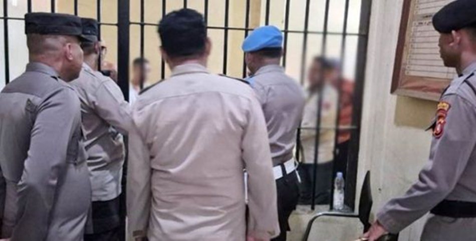 Para tersangka saat berada di Polres Gorut(F:Ist)