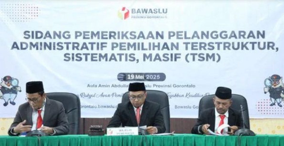 Sidang dugaan pelanggaran administratif Pemilihan TSM dalam PSU Pilkada Gorontalo Utara Tahun 2024 .(F:dok Bawaslu)