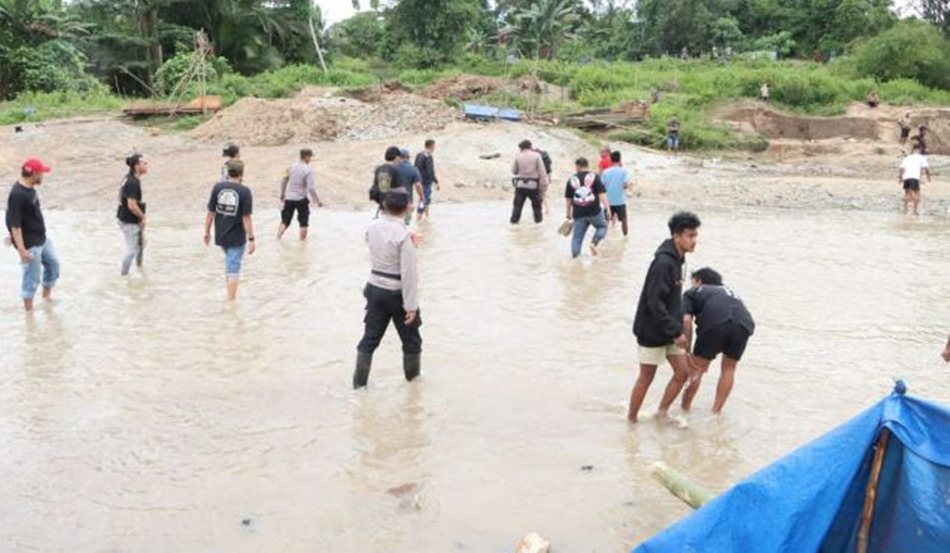 upaya pemberantasan tambang emas ilegal (PETI) kembali dilakukan jajaran Polres Boalemo. (F:Hms-Pol)
