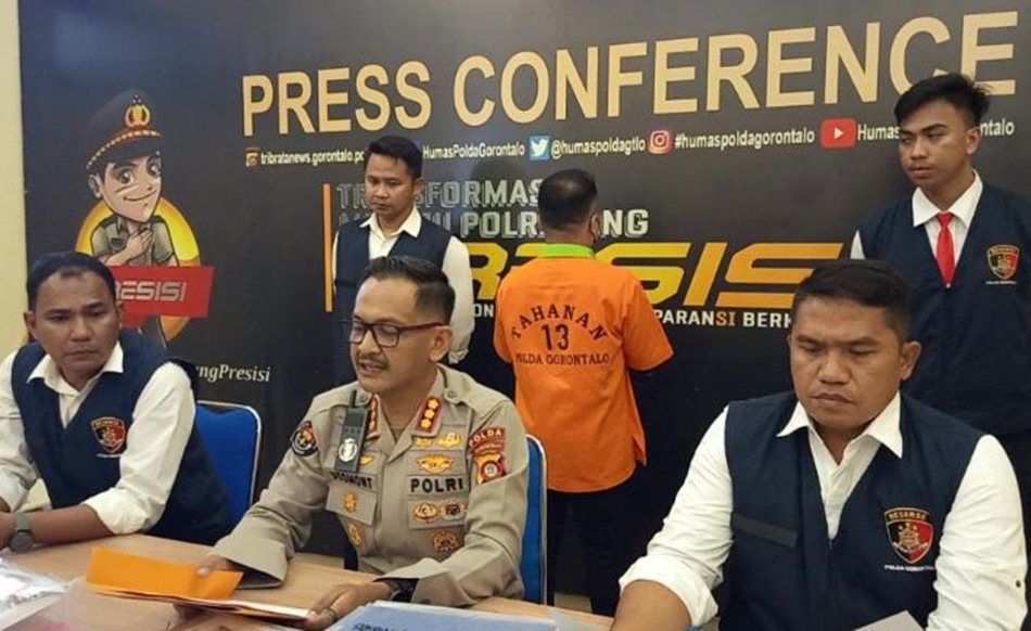 Polda  Gorontalo mengungkap kasus   penyalahgunaan wewenang dalam proses pencairan KUR.(F: hms-Pol)