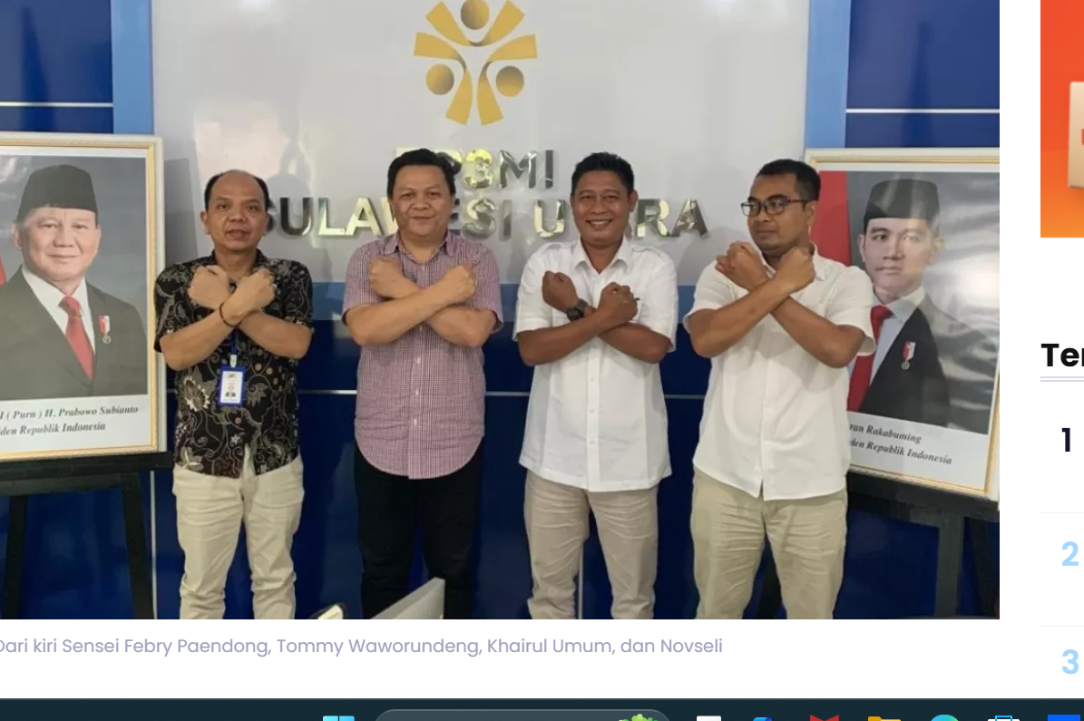 Dari kiri Sensei Febry Paendong, Tommy Waworundeng, Khairul Umum, dan Novseli