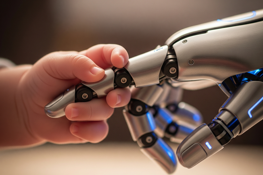 Ilustrasi: Tangan Bayi dan Robot