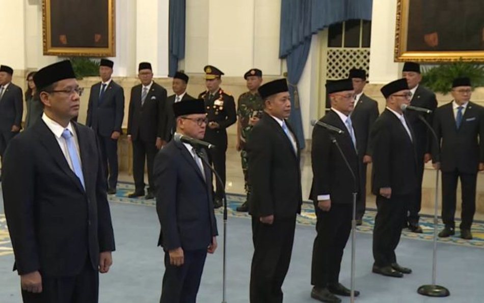 Presiden Prabowo Lantik Tiga Menteri Baru di Kabinet.(F"Setpres)