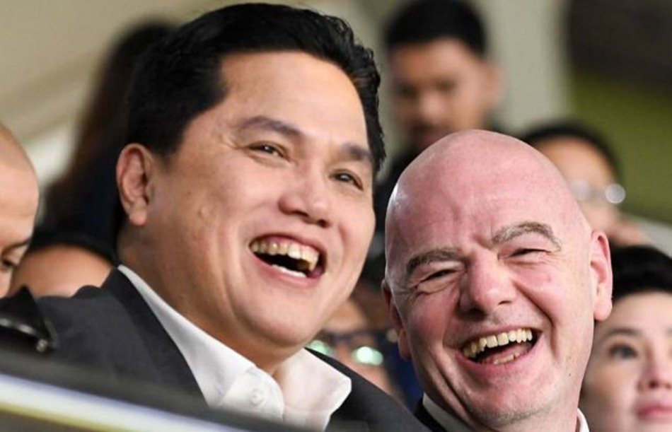 Kedekatan Presiden FIFA, Gianni Infantino. dengan Erick Thohir.(F:Ist)