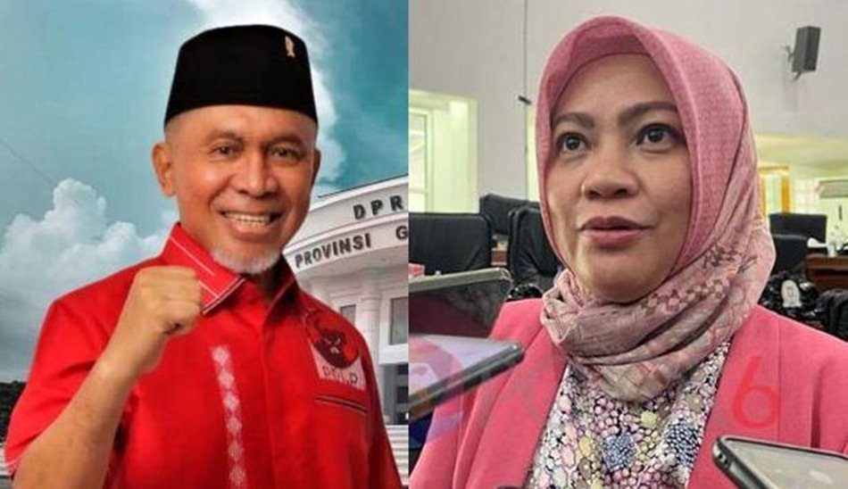 Sekretaris DPD PDIP  Provinsi Gorontalo La Ode Haimudin - Ketua Fraksi PDIP, Venny  Anwar. (F:ist)