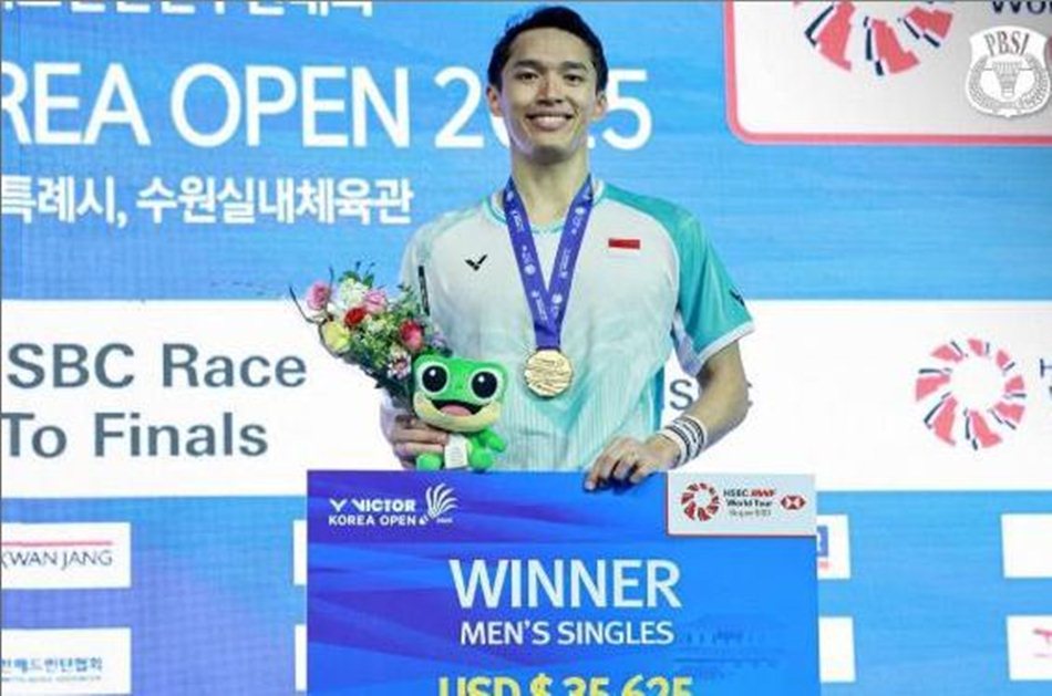 Jojo Juara, Jonatan Christie Raih Trofi Korea Open 2025 .(f:JP)