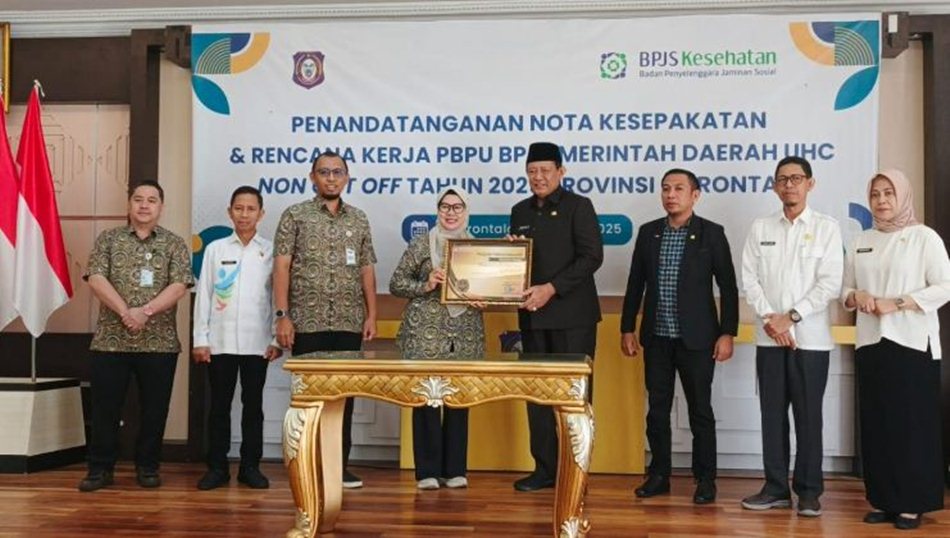 Sekretaris Komisi IV DPRD Provinsi Gorontalo, Ghalib Lahidjun menghadiri Forum Komunikasi dan Kemitraan Pemangku Kepentingan BPJS Kesehatan Gorontalo.(F:hms)
