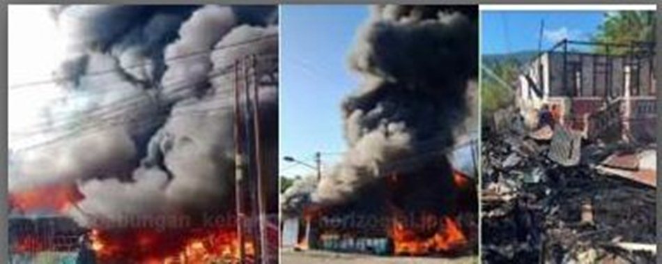 kebakaran di Kelurahan Ipilo, Kecamatan Kota Timur Kota Gorontalo.(F:ist)