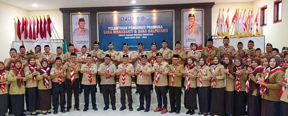 Pelantikan pengurus Saka Wanabakti dan Saka Kalpataru   masa bakti 2025&ndash;2030 di Sanggar Pramuka Kwarda Gorontalo.(F:Humas)