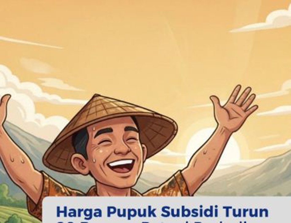 pertama kalinya, harga eceran tertinggi (HET) pupuk bersubsidi resmi  diturunkan hingga 20 persen.(Ilus)