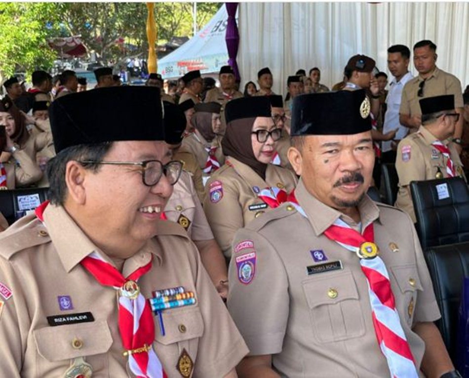 Ketua DPRD Provinsi Gorontalo, Idrus M.T. Mopili, hadir dalam pembukaan Perkemahan Antar Satuan Karya Pramuka Nasional (Peran Saka) 2025.(F: Hms-Enki)